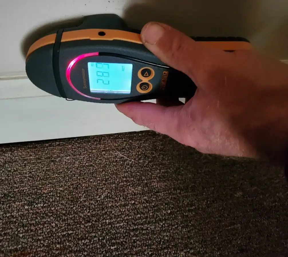 Moisture detection at baseboard during Burst Pipe Cleanup in Apopka